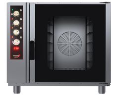 forno professionale a convezione con umidità comandi a manopola e display digitale della temperatura dentro la camera di cottura