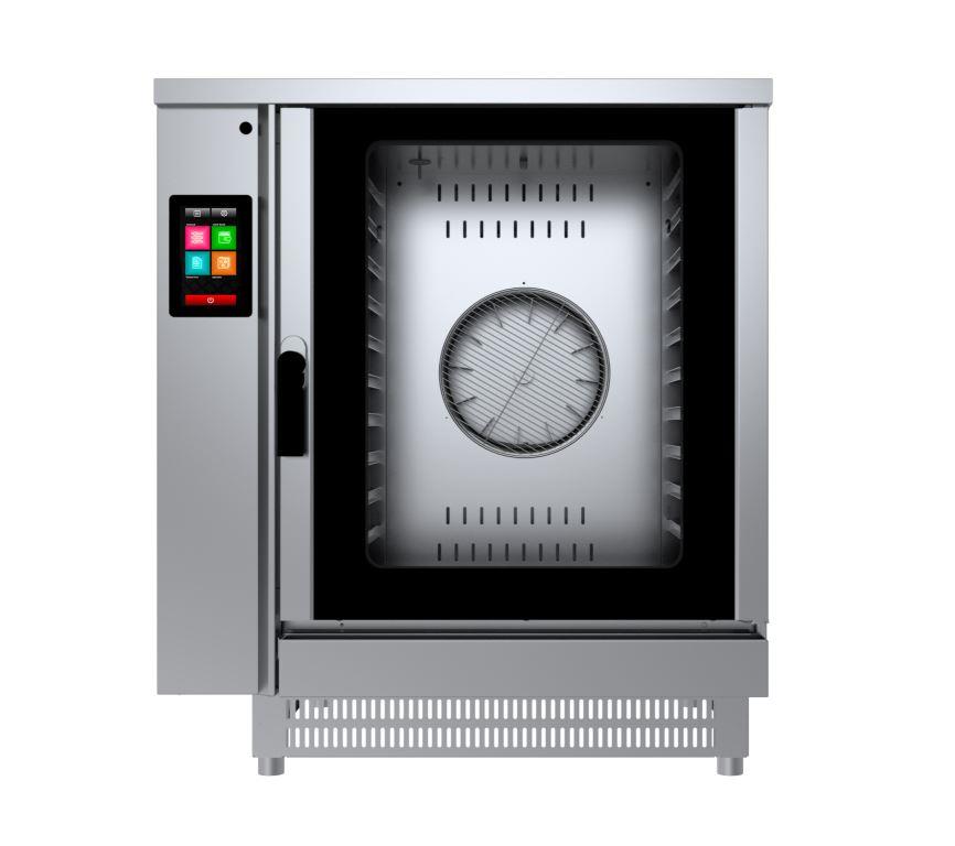 forno professionale autopulente con umidità o  forno combinato lavaggio interno molto robusto con comandi manuali o comandi digitali con sonda al cuore per piatti gastronomici con controllo del tempo, temperatura, velocità dell’aria e umidità. 