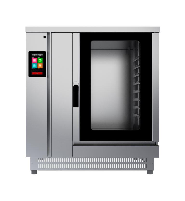 forno professionale con carrello porta teglie interno rimovibile versione premium con touch screen e controllo della velocità