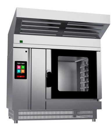 forno a convezione compatto con comandi touch e 2 velocità e carrello porta teglie rimovibile