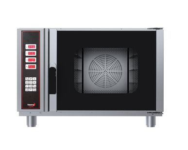 forno a 4 teglie per pasticceria surgelata o fresca, per pane surgelato o precotto, per pizza a taglio, per piatti gastronomici, ideale per macarons, per panettone e per pane, con vapore e comandi manuali e comandi digitali totalmente in acciaio